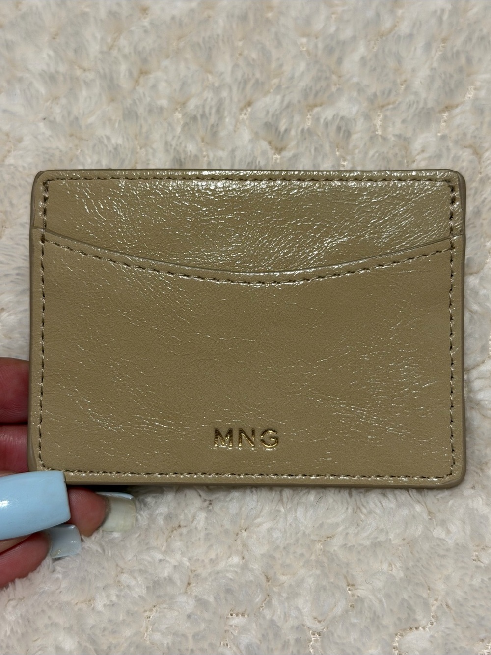 Mango Faux-Leather Beige Cardholder